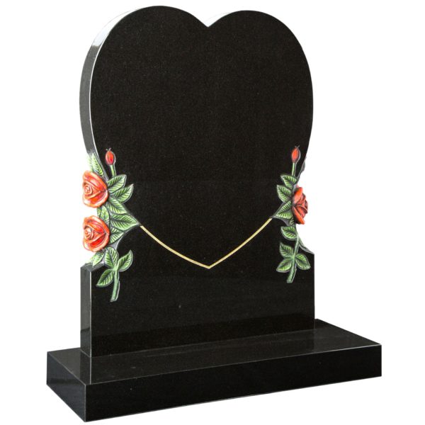 Deep Carved Rose Memorial Design - Art Craft Gravestones