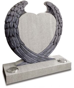 Heart with wings headstone