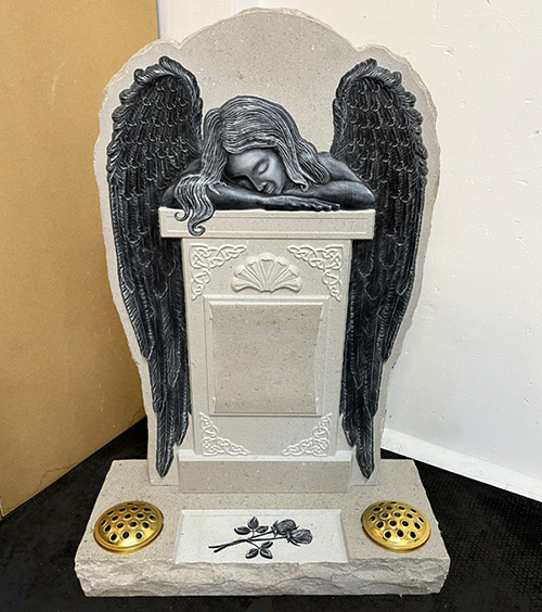 Nabresina handcarved angel headstone