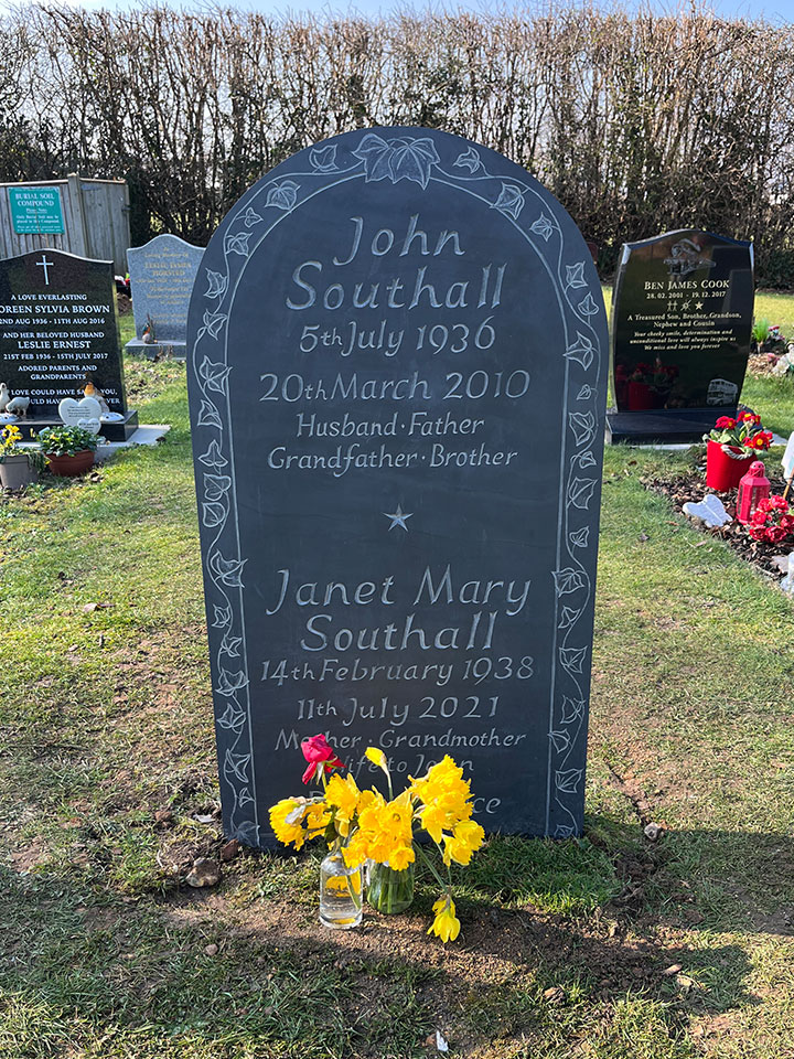Welsh Slate Hand Carved Headstone Memorial