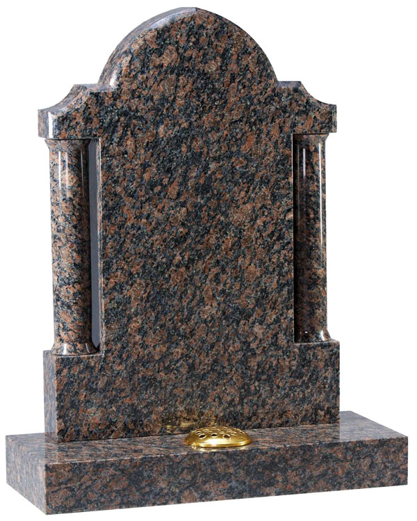 Sapphire Brown headstone with columns